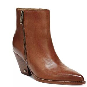 Sam Edelman Jane Warm Copper Pointed Toe Western Ladies Ankle Boot - Size 7.5